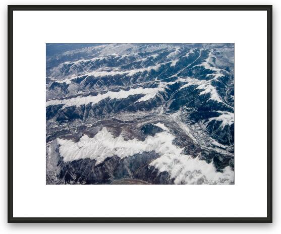 Snow covered Rocky Mountains Framed Fine Art Print