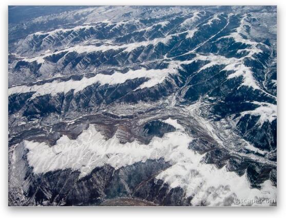 Snow covered Rocky Mountains Fine Art Metal Print