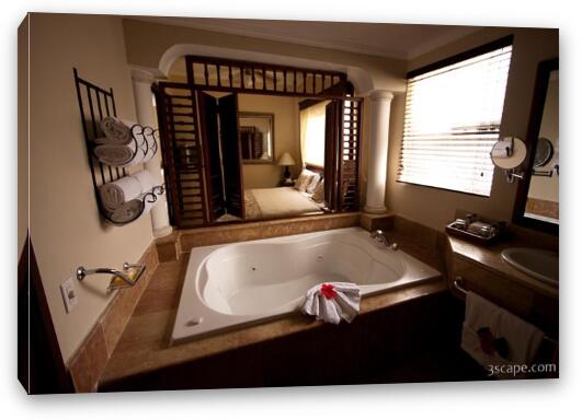 Jacuzzi in our suite at Melia Caribe Fine Art Canvas Print