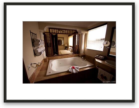 Jacuzzi in our suite at Melia Caribe Framed Fine Art Print