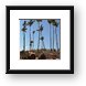 Wicker ball shaped loungers and palm trees at the beach Framed Print