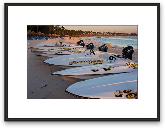 Mini speed boats Framed Fine Art Print