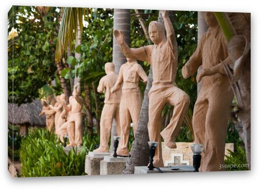Statues on the resort Fine Art Canvas Print