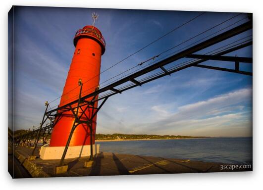 Grand Haven pier and lighthouse Fine Art Canvas Print