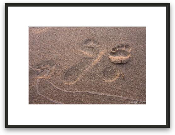 Footsteps in the sand Framed Fine Art Print