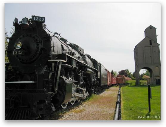 Pere Marquette 1223 train locomotive Fine Art Print by Adam Romanowicz