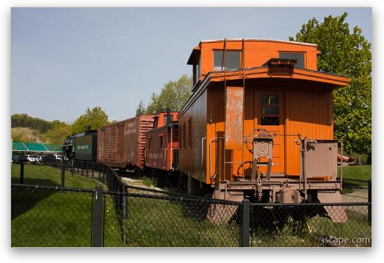 Old Pere Marquette Railroad Co. train Fine Art Metal Print