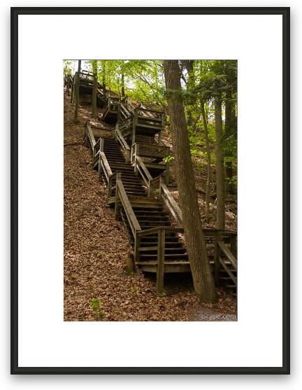 Staircase over dunes in PJ Hoffmaster State Park Framed Fine Art Print