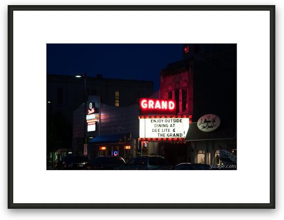 The Grand Theater turned restaurant Framed Fine Art Print