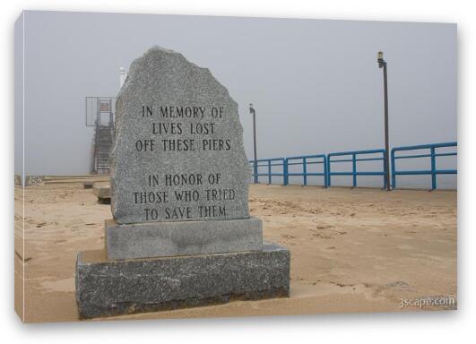 Memorial to those that died on this pier Fine Art Canvas Print