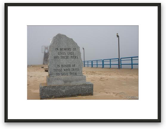 Memorial to those that died on this pier Framed Fine Art Print