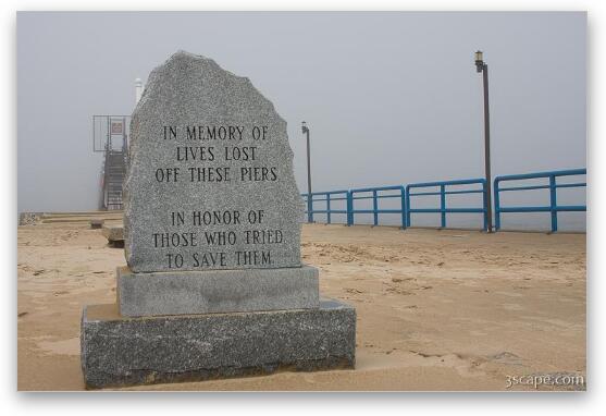 Memorial to those that died on this pier Fine Art Metal Print