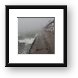 Pier in fog and waves Framed Print