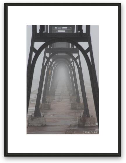 Pier in fog Framed Fine Art Print