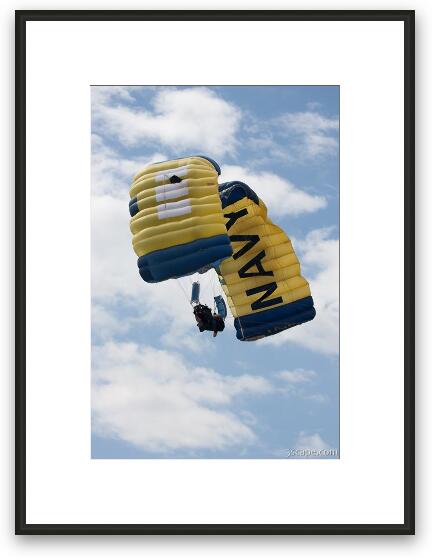 Navy parachute team Leap Frogs Framed Fine Art Print