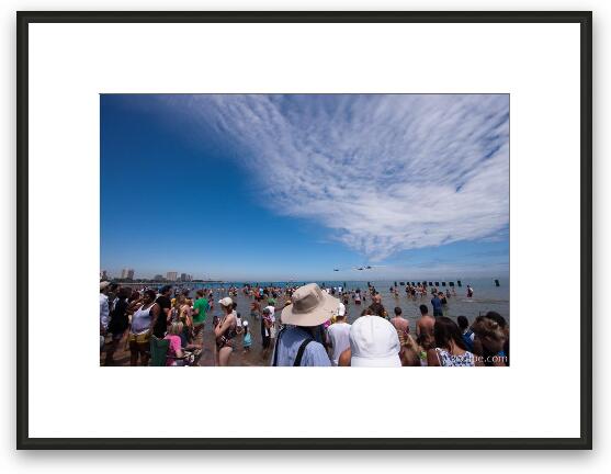 Crowds of people on the Chicago lakeshore Framed Fine Art Print