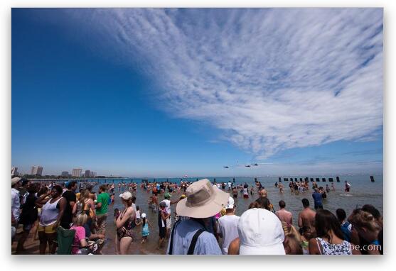 Crowds of people on the Chicago lakeshore Fine Art Metal Print