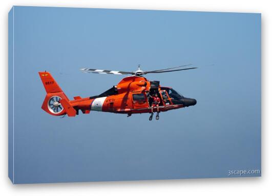 US Coast Guard Rescue Helicopter Fine Art Canvas Print