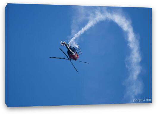 Red Bull aerobatic helicopter Fine Art Canvas Print