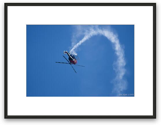 Red Bull aerobatic helicopter Framed Fine Art Print