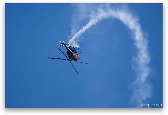 Red Bull aerobatic helicopter Fine Art Metal Print