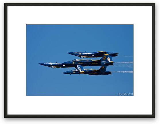 Blue Angels in tight formation Framed Fine Art Print