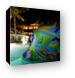 Night shot of the kids pool area Canvas Print
