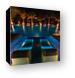 Night shot of the adult pool with sunken loungers Canvas Print
