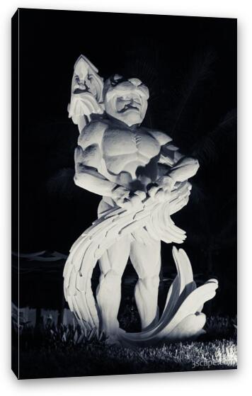 Large statue in black and white Fine Art Canvas Print