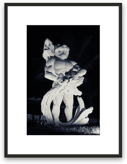 Large statue in black and white Framed Fine Art Print