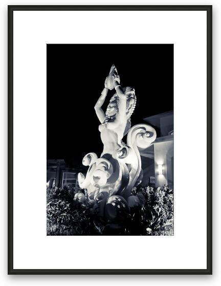 Mayan statue in black and white Framed Fine Art Print