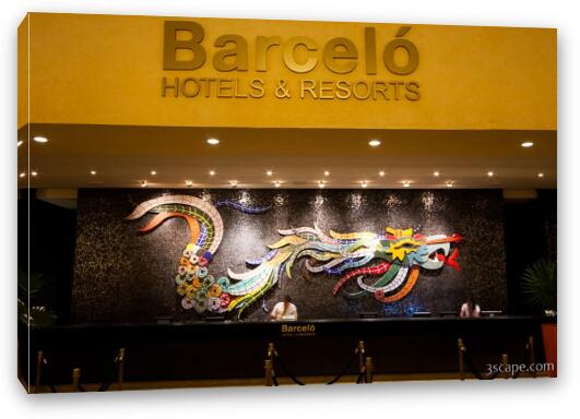 Barcelo Maya Palace main lobby reception desk Fine Art Canvas Print