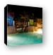 Night shot of the kids pool area Canvas Print