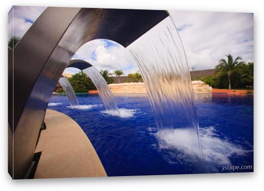Fountains into the pool Fine Art Canvas Print