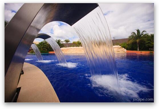 Fountains into the pool Fine Art Metal Print