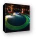 Night shot of the adult pool Canvas Print