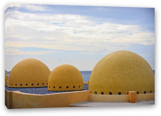 Domes on the roof of the restaurant buildings Fine Art Canvas Print