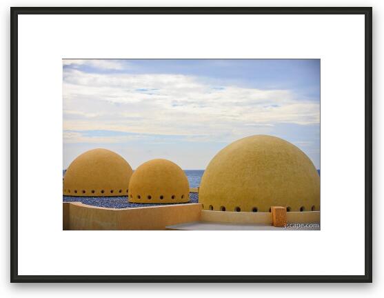 Domes on the roof of the restaurant buildings Framed Fine Art Print