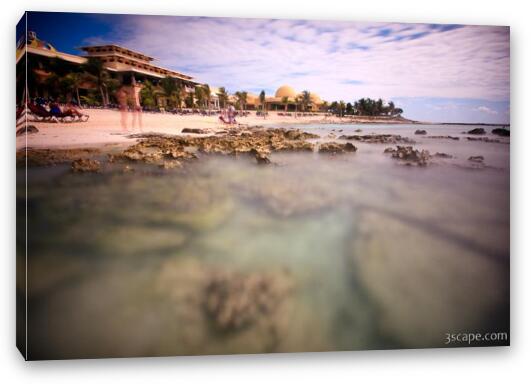Long daytime exposure of the beach (ND110 filter) Fine Art Canvas Print