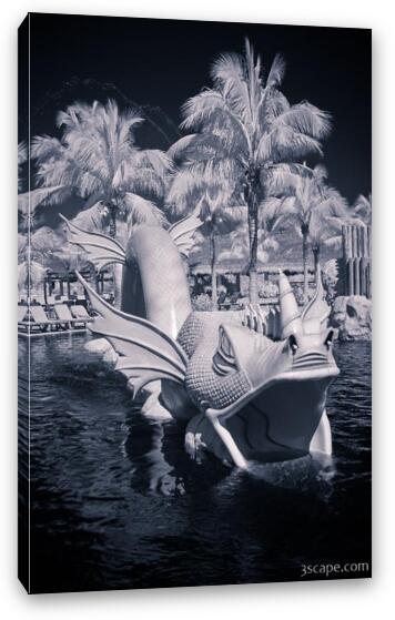 Infrared Dragon - the kids pool area Fine Art Canvas Print