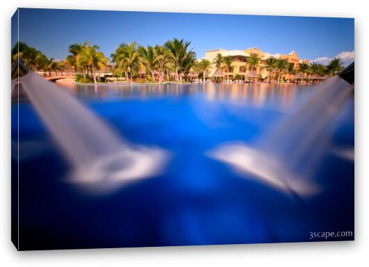 Showers at the pool, long daytime exposure (ND110 filter) Fine Art Canvas Print