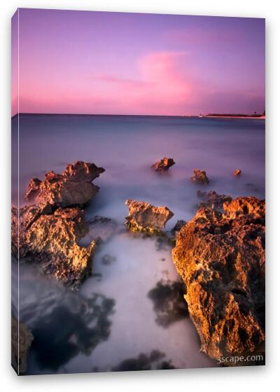 Dawn coloring the exposed ancient coral (ND110 filter) Fine Art Canvas Print