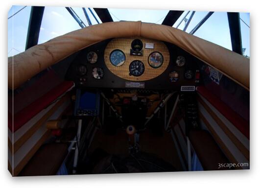 Open cockpit ot HATZ LB-1 Biplane N741HC Fine Art Canvas Print