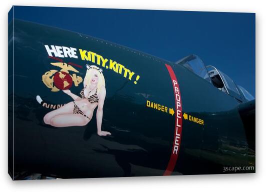 1945 Grumman F7F Tigercat - Here Kitty Kitty N700F Fine Art Canvas Print
