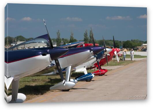 Airplanes lined up at EAA Fine Art Canvas Print