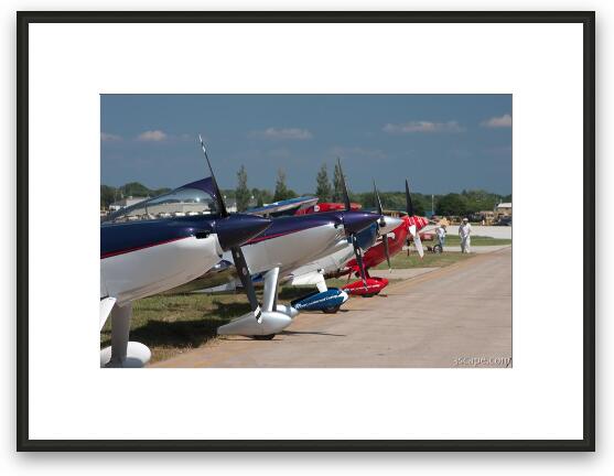 Airplanes lined up at EAA Framed Fine Art Print