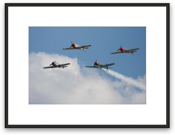 Red Star Aerobatic Team in Russian Yak-52 aircraft Framed Fine Art Print