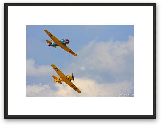 North American T-6 Texans in formation Framed Fine Art Print