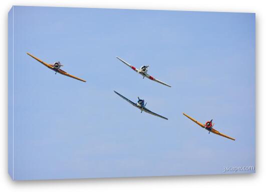North American T-6 Texans in formation Fine Art Canvas Print