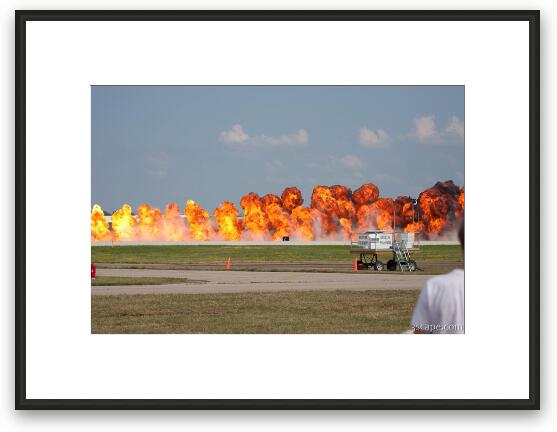 Wall of fire bomb run by B-25 Mitchell Framed Fine Art Print